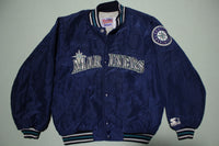 Seattle Mariners Vintage 80s Early 90s Starter Diamond Collection Quilt Lined Jacket