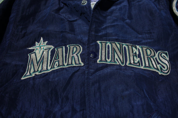 Seattle Mariners Vintage 80s Early 90s Starter Diamond Collection Quilt Lined Jacket