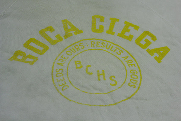 Boca Ciega BCHS High School Florida Vintage 60's Deeds Gods Cut Off Sweatshirt