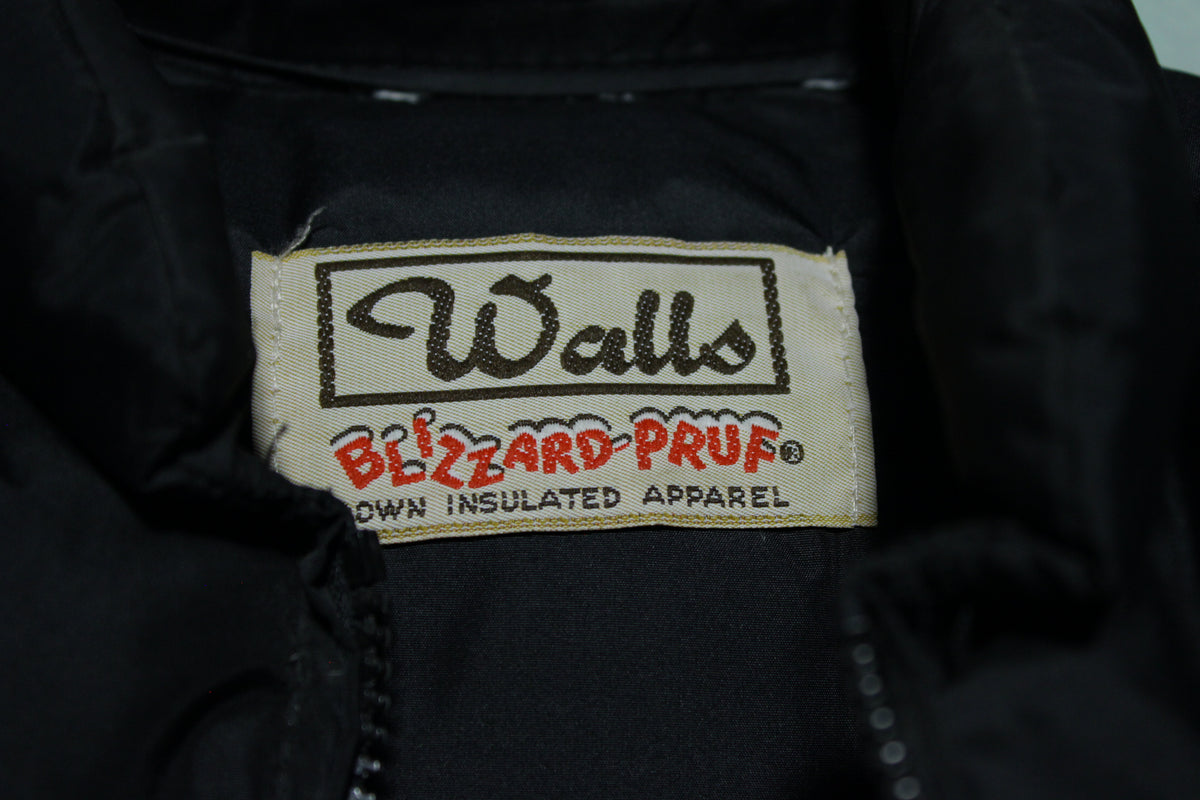 Walls Blizzard Pruf Black Puffer Work / Ski Vest Vintage 80s or 90s