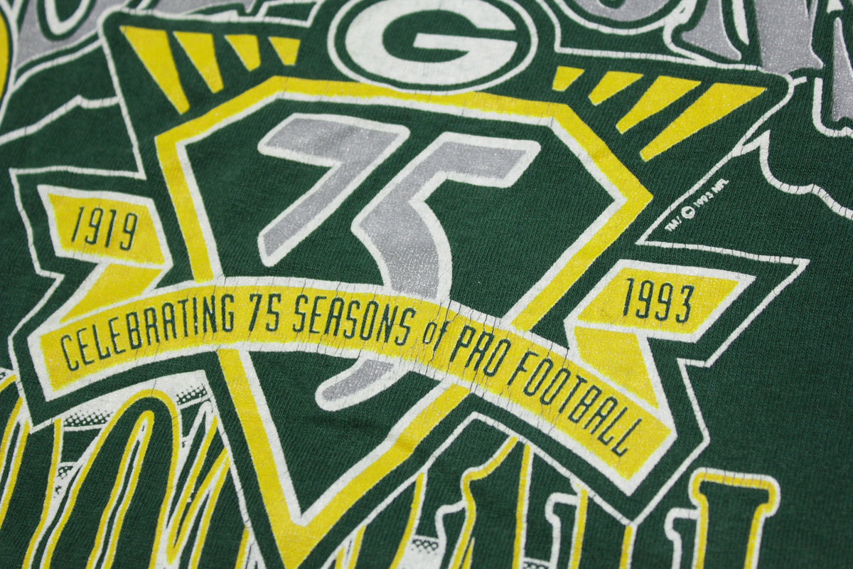 Green Bay Packers 1993 75 Years Vintage Single Stitch 90's Made in USA T-Shirt