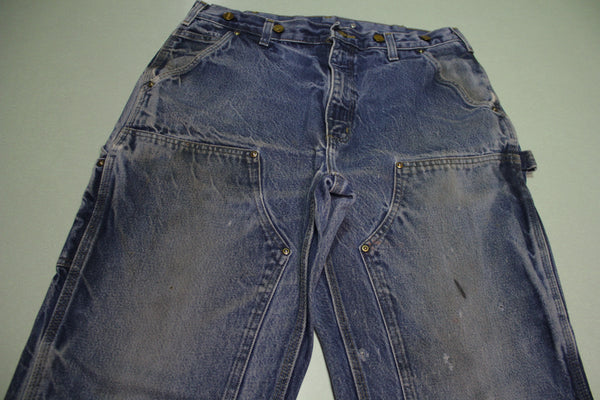 Carhartt B07 DNM Double Knee Denim Jeans Blue Construction Suspender Ready Work Pants