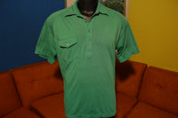 Aureus Masters Green Vintage 80's Polo Short Sleeve 4 Button Shirt Soft and Thin