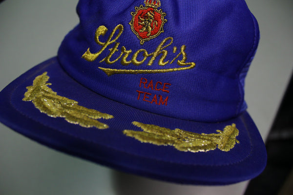 Stroh's Race Team Scrambled Eggs Gold Leaf Vintage 80's Trucker Snapback Adjustable Hat