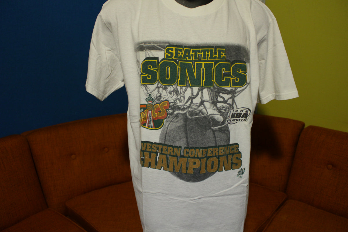 Seattle Sonics Western Conference Champions 1996 NBA Playoffs Vintage T-Shirt