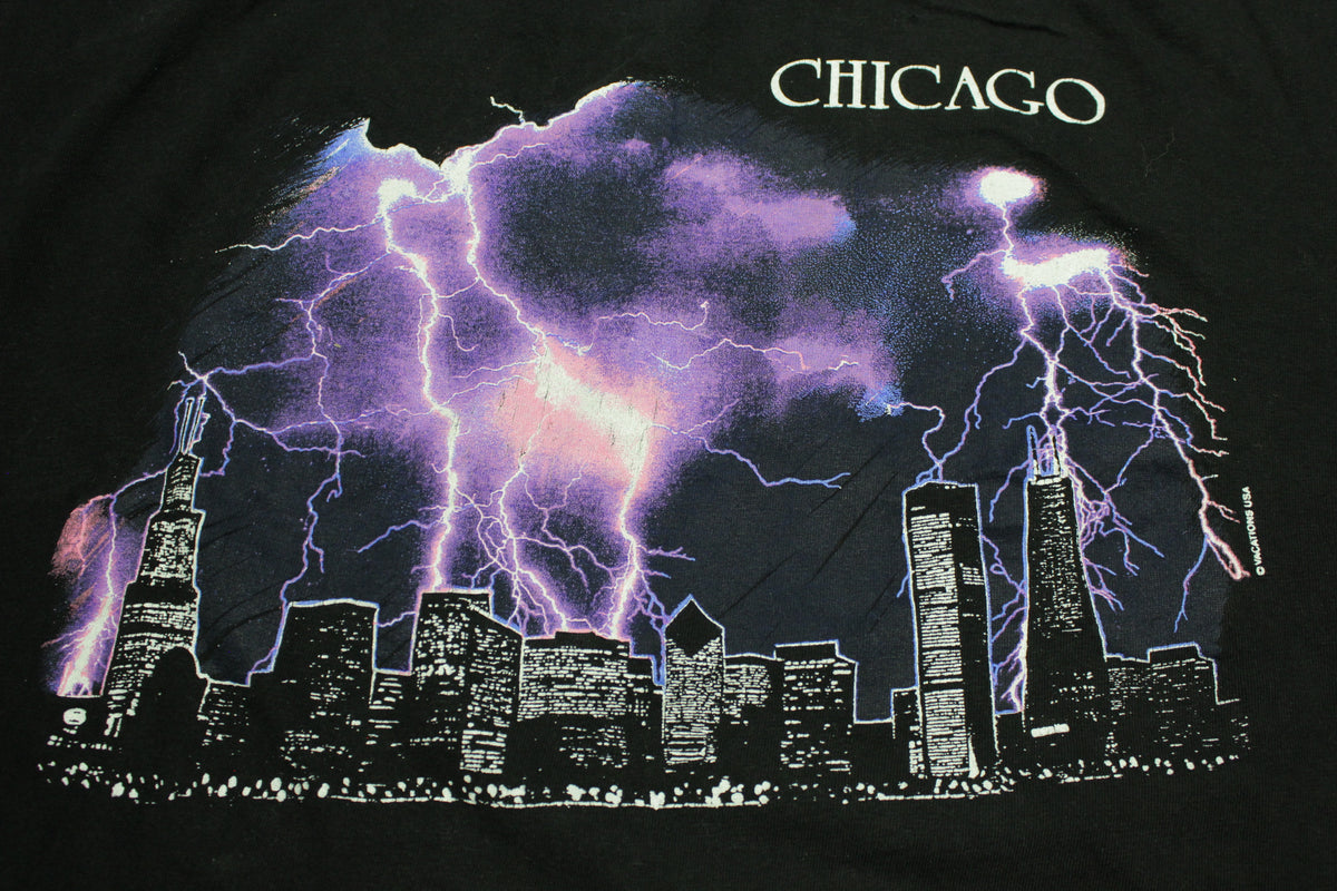 Chicago Skyline Vintage 90's Single Stitch Tourist Location American Thunder T-Shirt