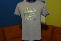 Work of Art 80's Hanes Poly Cotton Heathered Gray Ringer Tee Funny T-Shirt