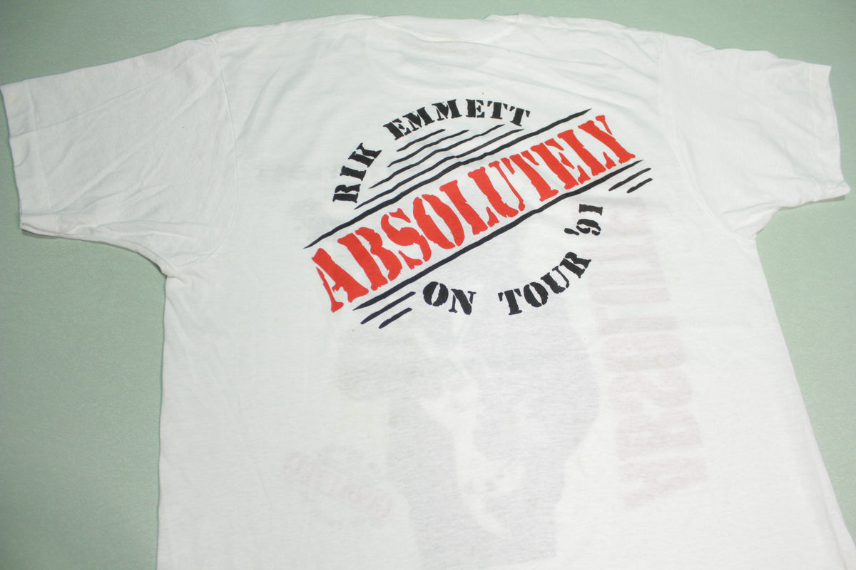 Rik Emmett Absolutely 1991 Vintage 90's Tour Ex-Triumph Single Stitch Concert T-Shirt