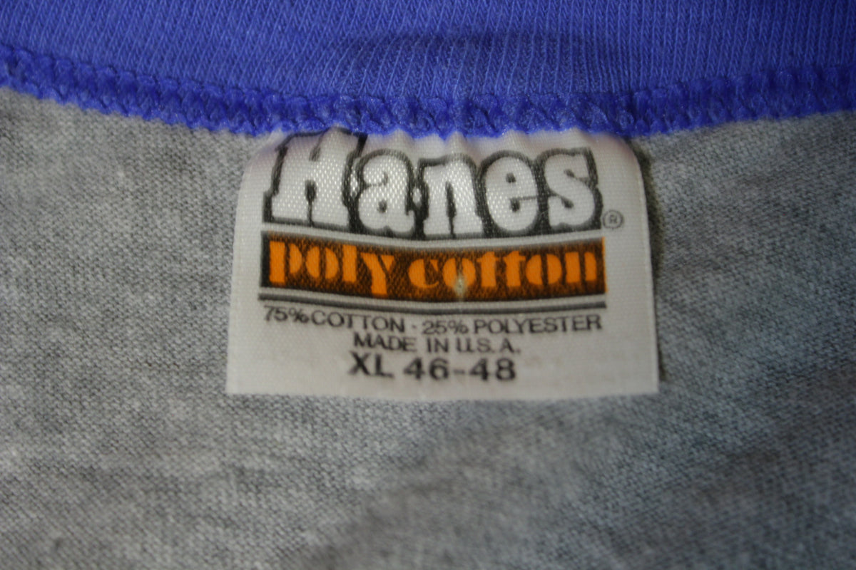 Work of Art 80's Hanes Poly Cotton Heathered Gray Ringer Tee Funny T-Shirt