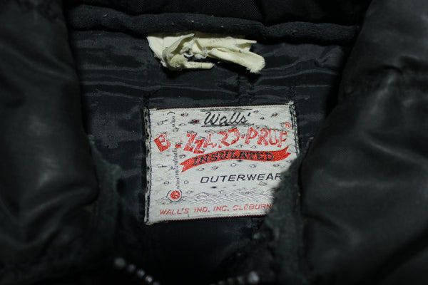 Walls Blizzard Pruf Outwear Vintage Puffer Quilt Lined 70s Work Jacket Talon Zipper