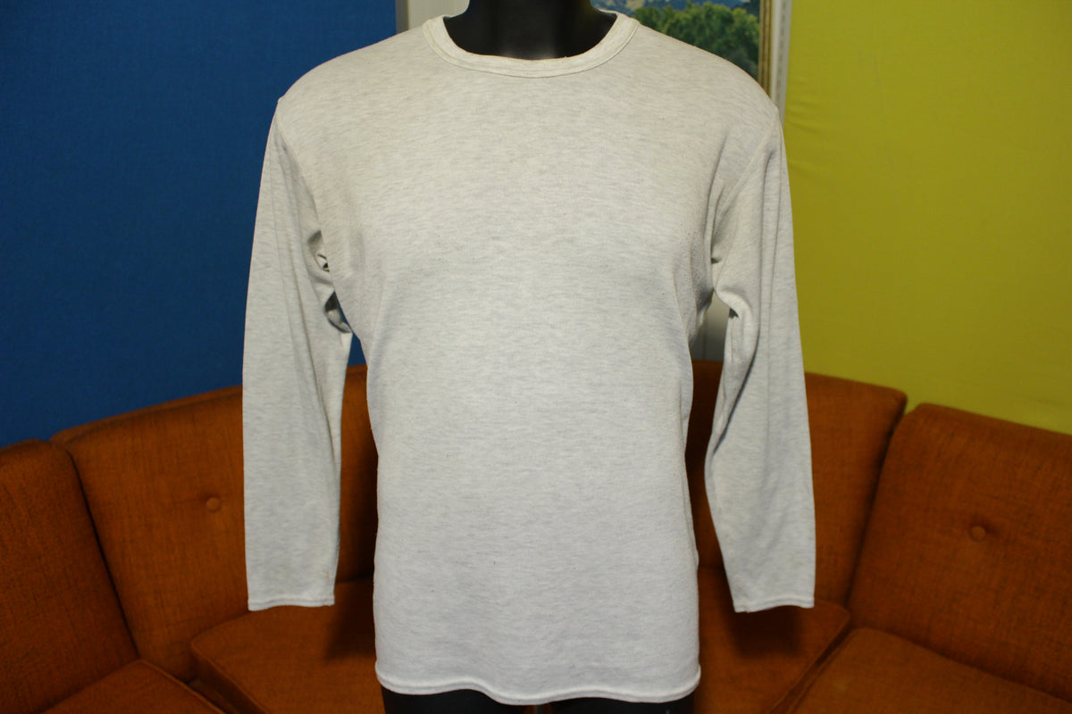 Patagonia Capilene Polyester Long Sleeve Made In USA Heather Gray Base Shirt
