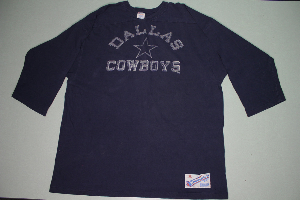 Dallas Cowboys Vintage 3/4 Sleeve 80's Champion Made in USA T-Shirt Jersey