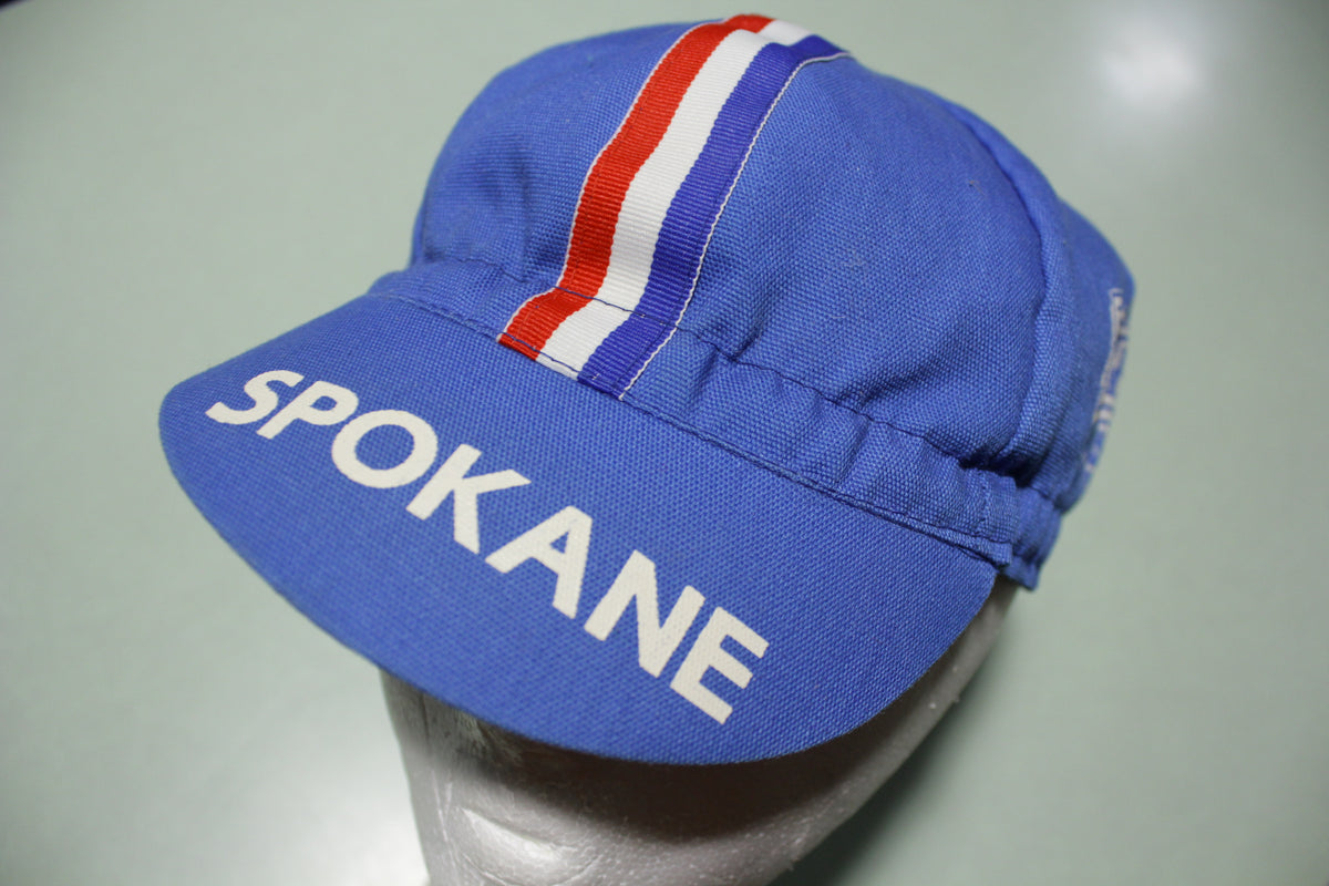 Spokane Olympic Bicycle Racing Striped Vintage 80s 1984  Adjustable Back Hat