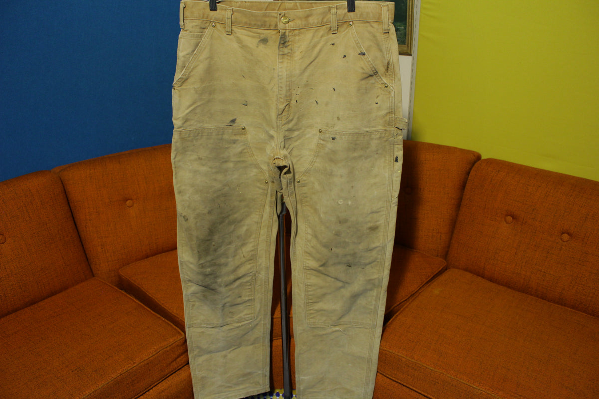Carhartt B01 38x33 Washed Duck Work Pants Heavily Distressed USA Made