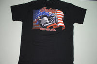 Indian America's First Motorcycle Vintage 90's  USA Flag Biker T-Shirt