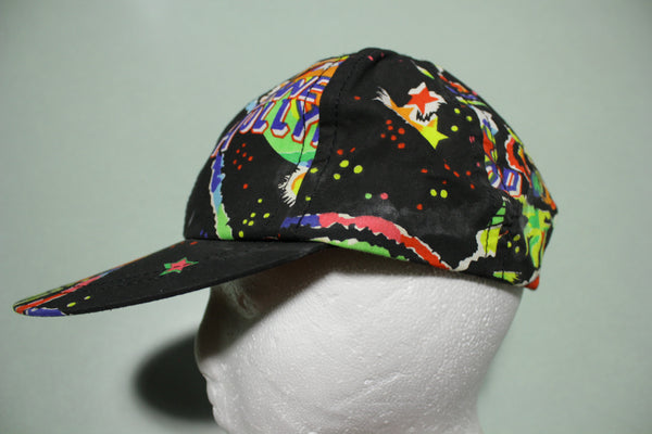 Planet Hollywood Vintage 90's Art Multi Color All Over Print Adjustable Back Hat