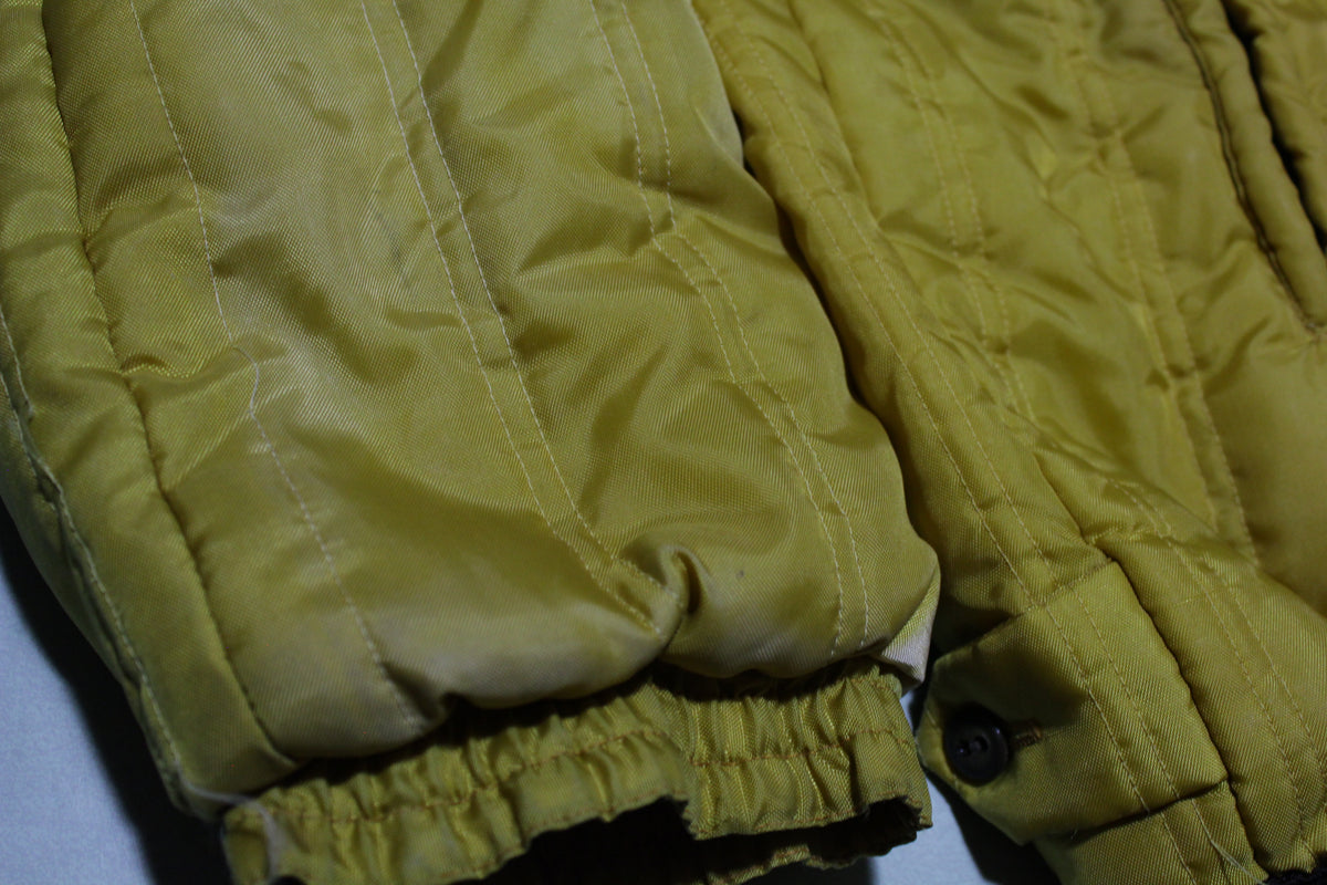 Campus Outerwear Vintage Pile Lined Gold Quilted 70s Cold Weather Jacket