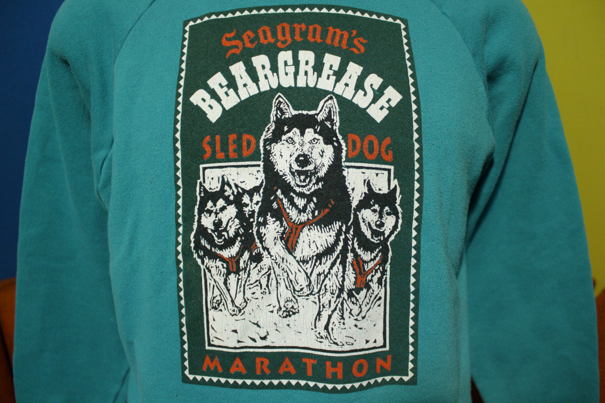 Seagram's Beargrease Sled Dog Marathon Vtg 80's Duluth Minnesota Sweatshirt USA