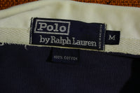 Ralph Lauren Pony Polo Vintage 90's Long Sleeve Color Block Striped Rugby Shirt