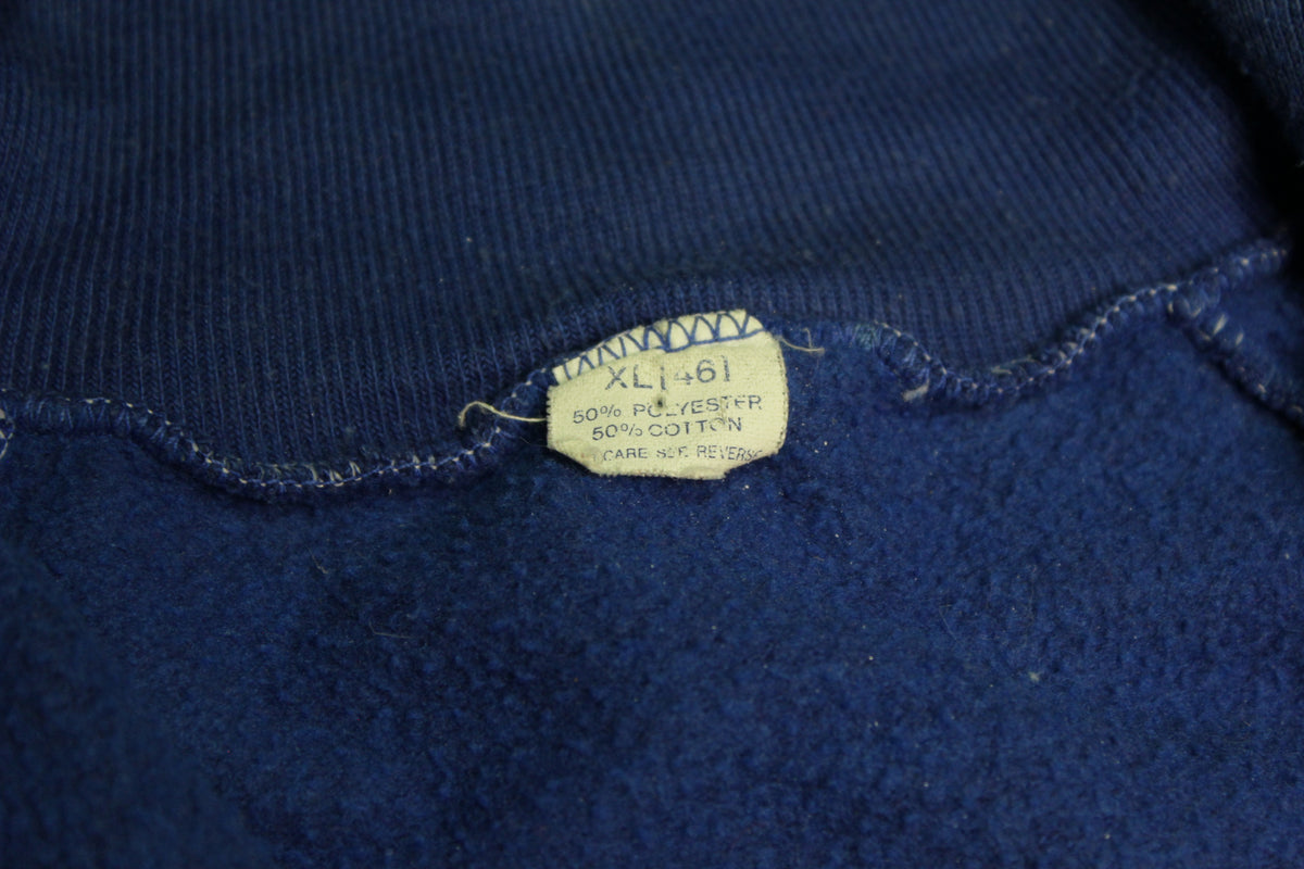1980's Vintage Blue Striped Blank Zip Up Track Jacket
