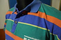 E.N.U.F Internationale Made in USA Vintage 90's Color Block Polo Shirt ENUF