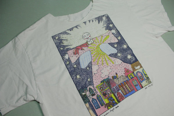The Guardian Angel Vintage 1990 Artist Kiki Suarez Design Religious Jesus T-Shirt