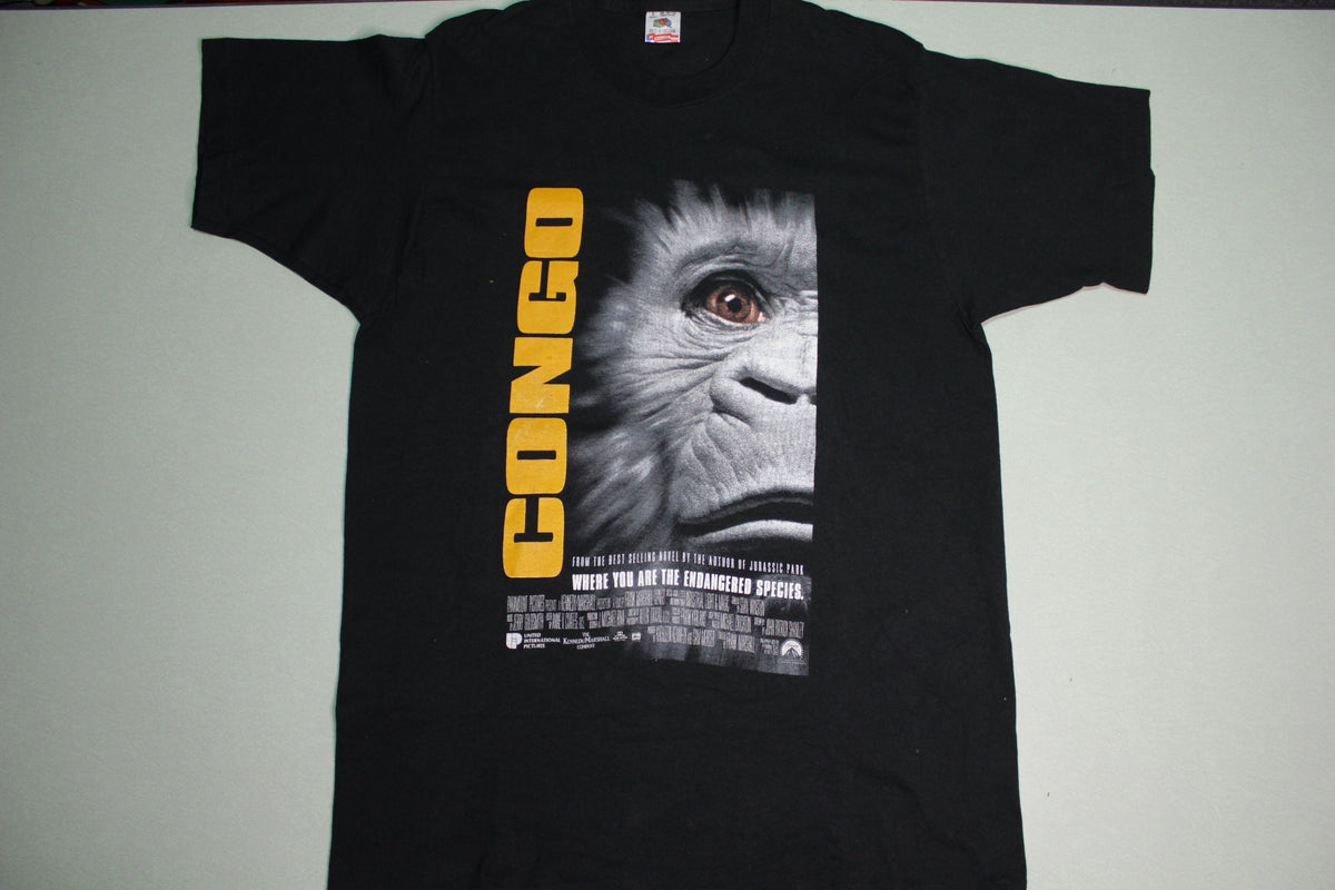 Congo Movie Poster Vintage 1995 Endangered Species Promo Single Stitch FOTL USA T-Shirt