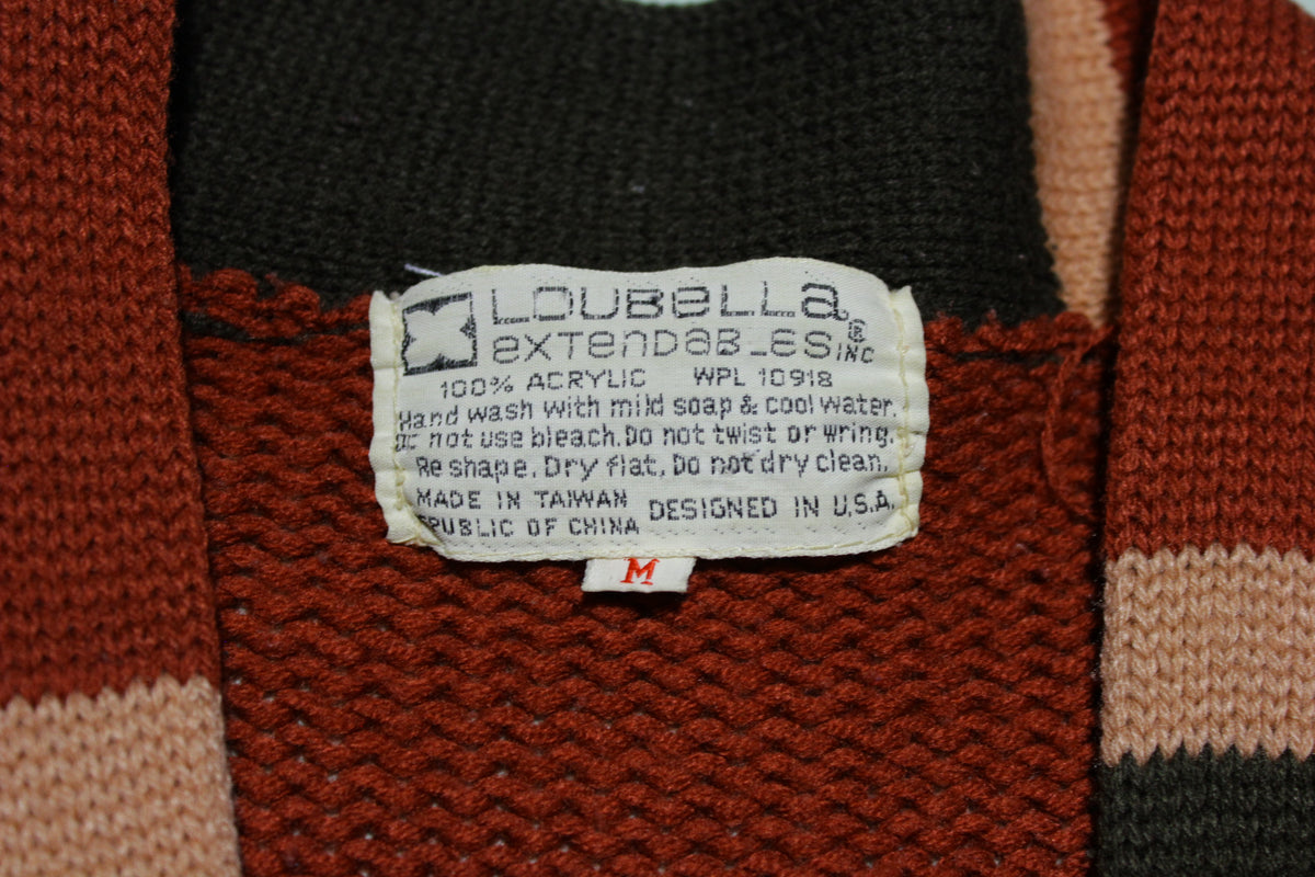 Loubellas Extendables Vintage 70's Boho Multi Color Cardagan Cinch Wrap Sweater