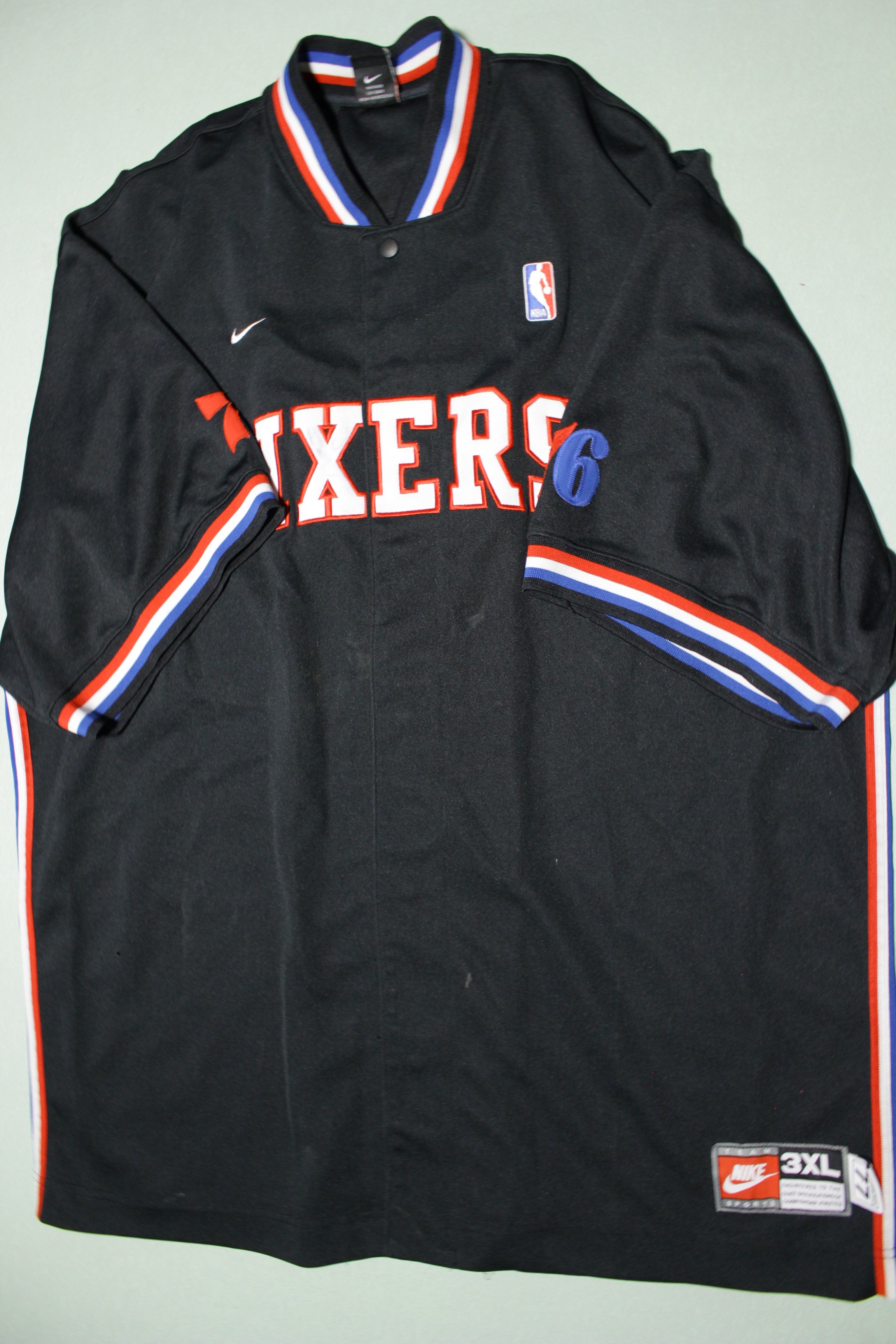 Nike 90s PHILADELPHIA 76ERS Retro Warm-Up Shirt Jacket Embroidery