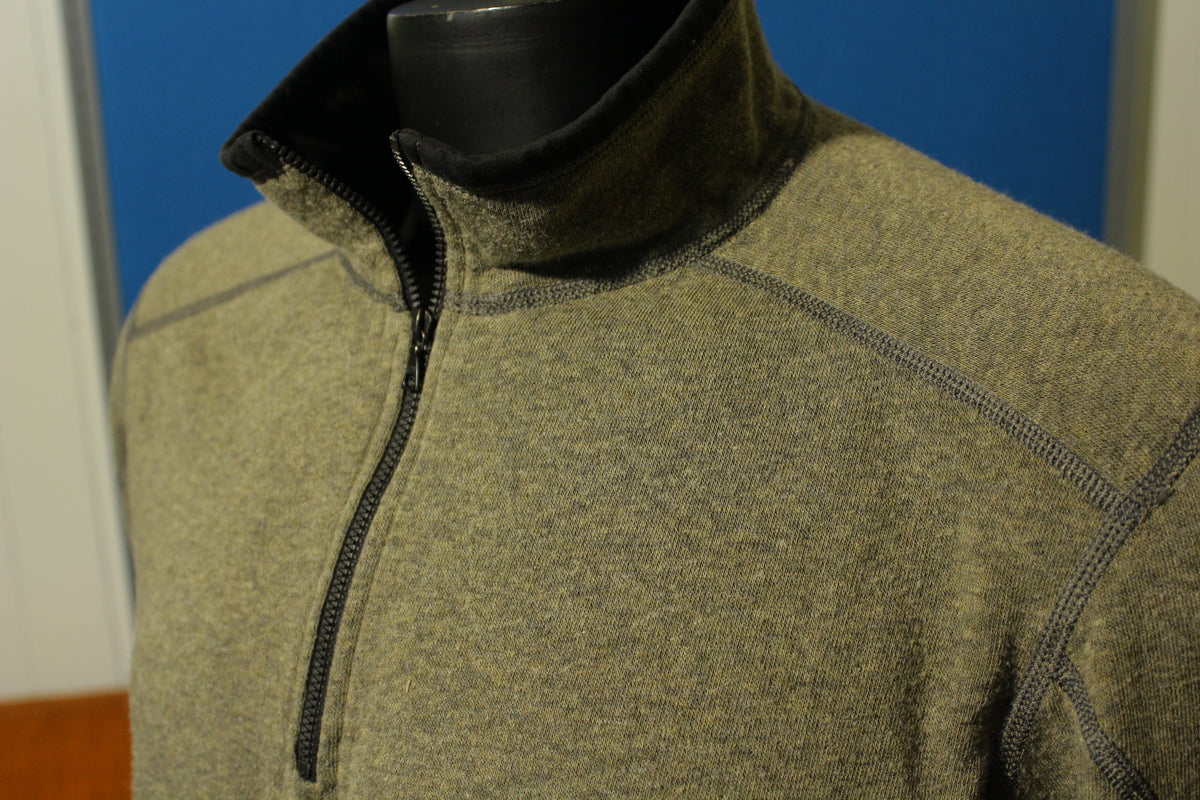 KUHL Fleece Sweater Mens Medium Alfpaca Brown Quarter Zip Pullover