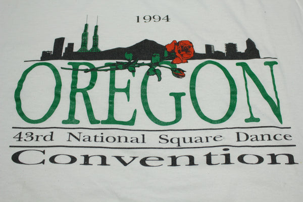 Oregon 1994 Square Dance Convention Portland Skyline Vintage 90s T-Shirt