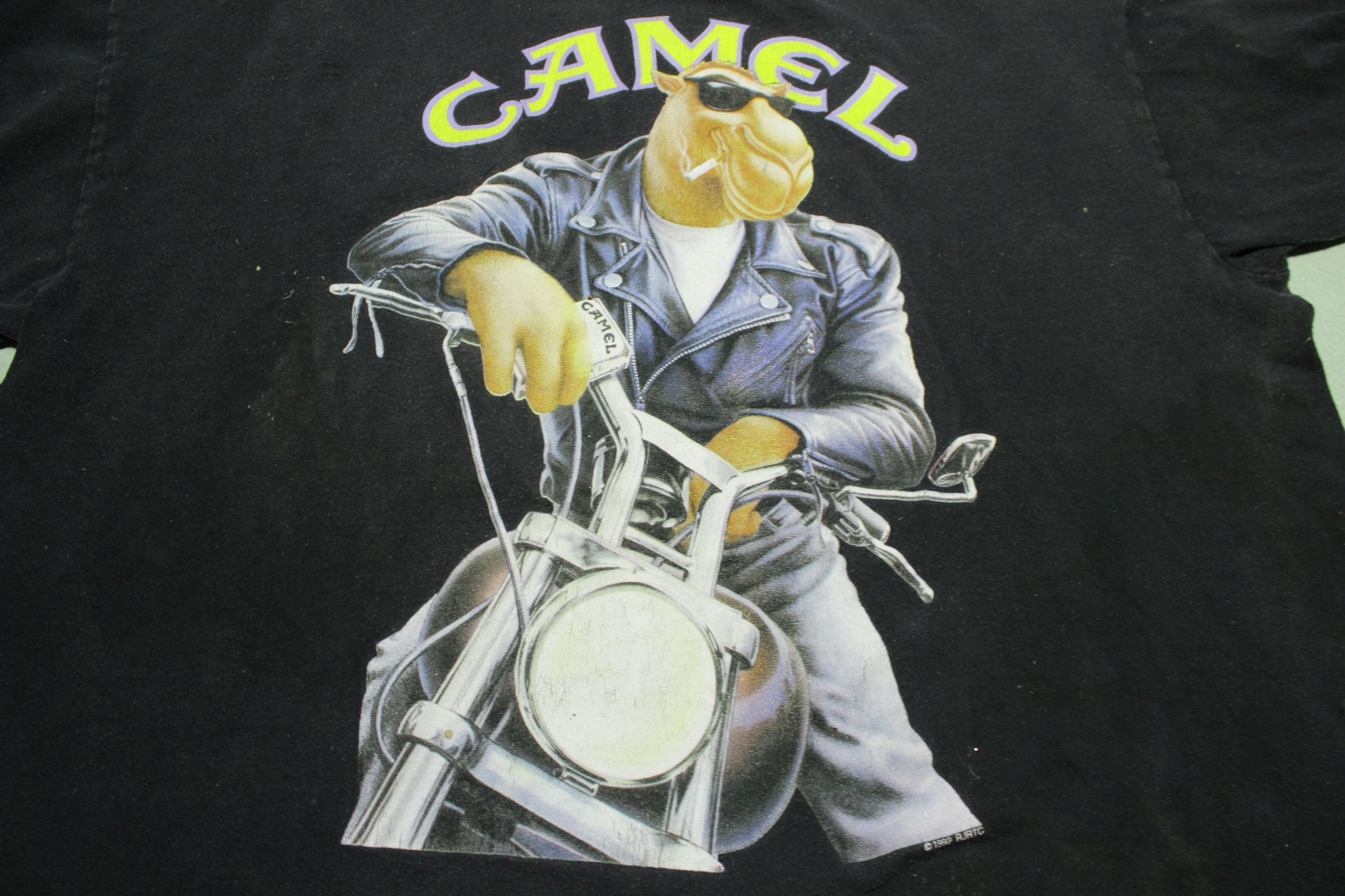 Joe Camel Cigarettes Vintage Harley Motorcycle Leather Jacket 90s