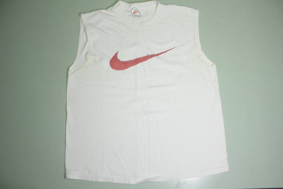 Nike Center Printed Swoosh Vintage 90's Made in USA Muscle Tank Top Sleeveless Shirt