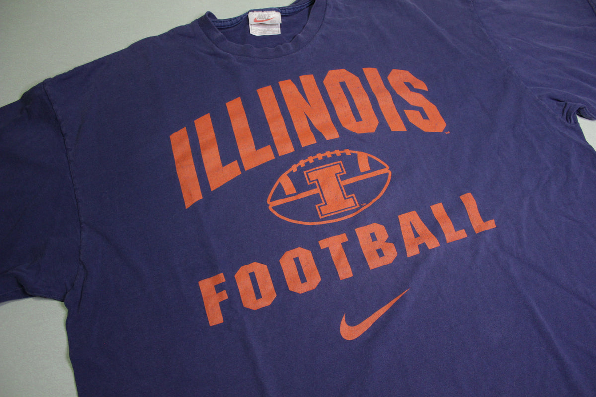 Illinois Fighting Illini Vintage 90's Nike Made in USA Football Collegiate T-Shirt