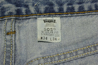 Levis 505 90s Red Tag Made in USA Vintage Blue Denim Jeans 32x33 Distressed Grunge