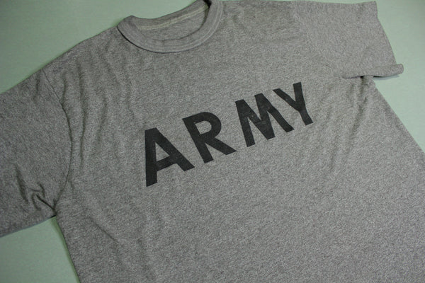Army Heathered Gray Single Stitch Vintage 80's PT T-Shirt