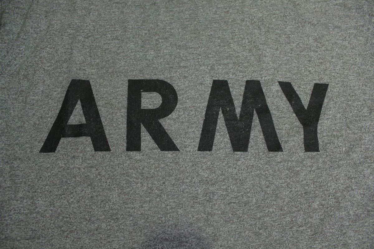 Army Heathered Gray Single Stitch Vintage 80's PT T-Shirt