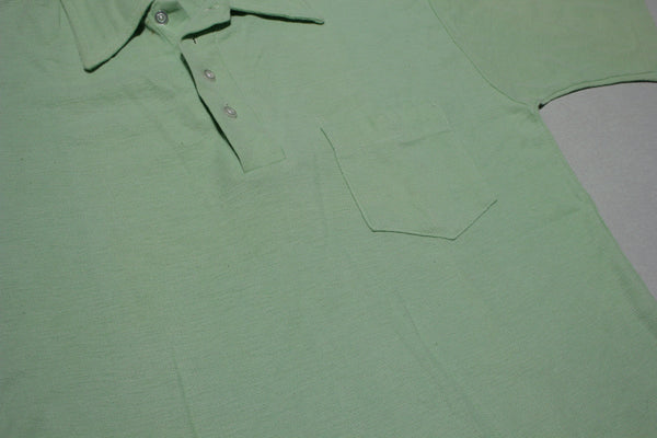 Kmart Vintage 70s Green Single Stitch Pocket Golf Polo Shirt