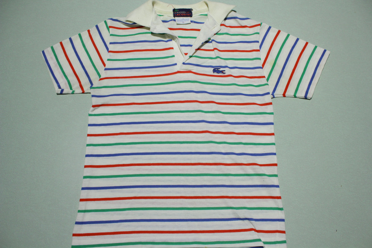 Sind Kontur rolle Izod Lacoste Alligator Vintage 80s Single Stitch Striped Polo Shirt AW –  thefuzzyfelt