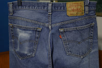 Levis 501 Button Fly 80s Red Tag Made in USA Vintage Faded Denim Jeans 32x32