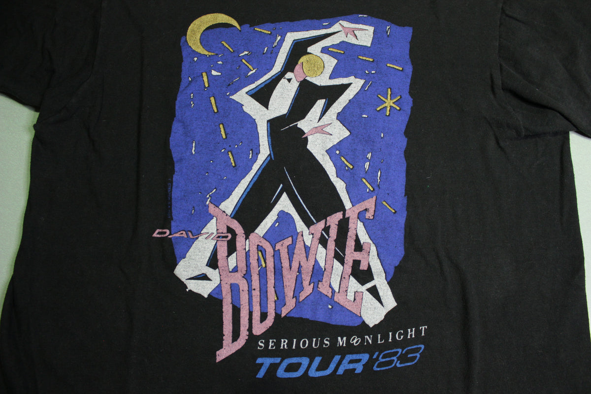 David Bowie 1983 Serious Moonlight Vintage 80's Screen Stars USA Concert Tour T-Shirt