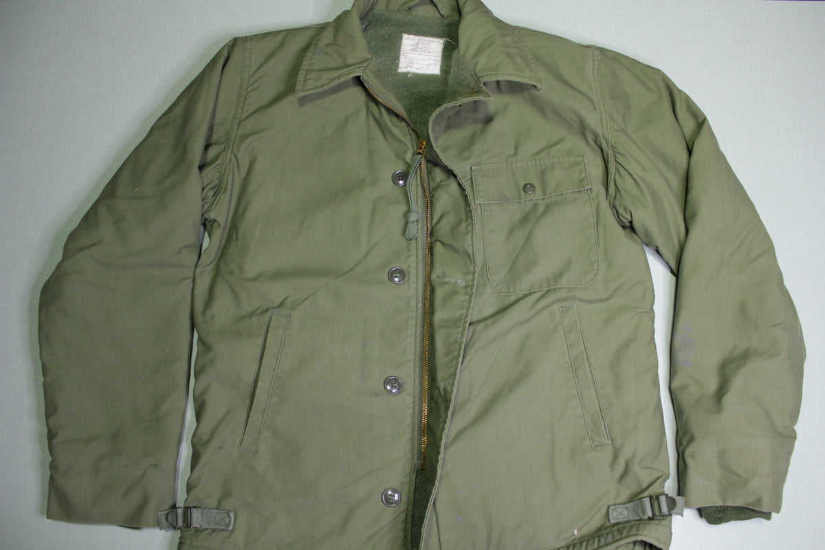 Vintage Military Cold Weather Permeable A-2 Deck Coat Jacket Size Medium  38-40