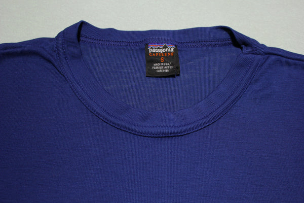 Patagonia Capilene Made in USA Navy Blue Polyester Breathable Vintage 90s T-Shirt
