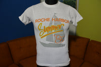 Roche Harbor Summer '85 Vintage Sailboat 80's Screen Stars T-Shirt 50/50