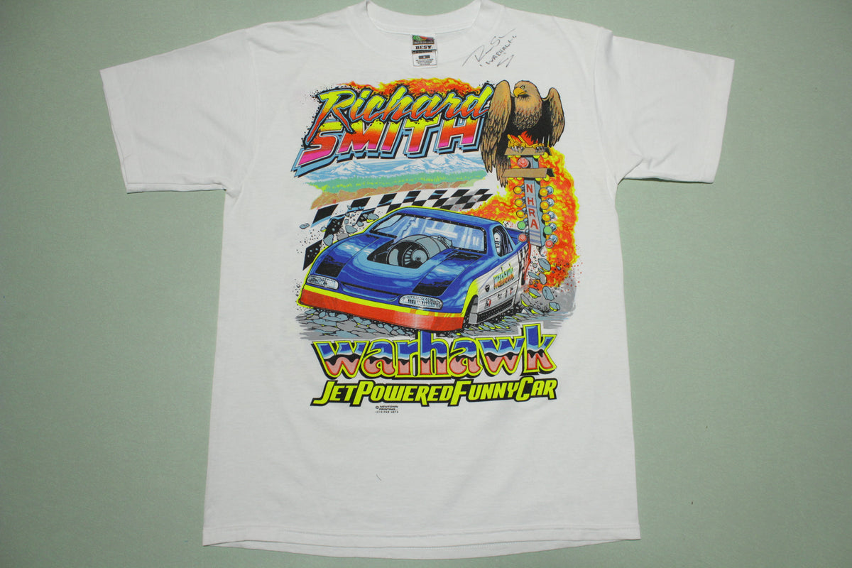Richard Smith Warhawk Vintage Jet Powered Funny Car T-Shirt "Signed Autograph"