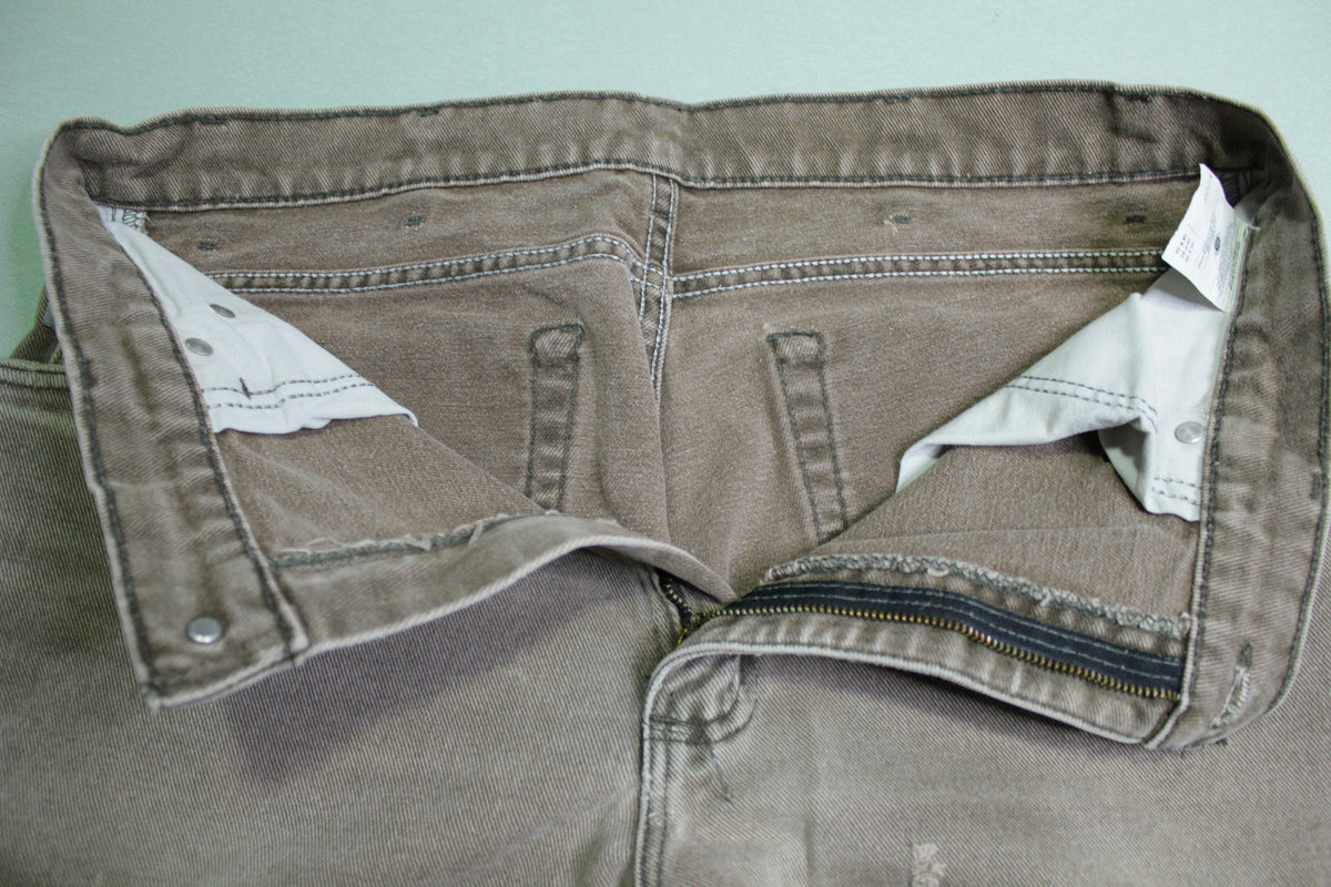 Carhartt Vintage Distressed B22 Denim Brown Work Construction Utility Jeans CHT