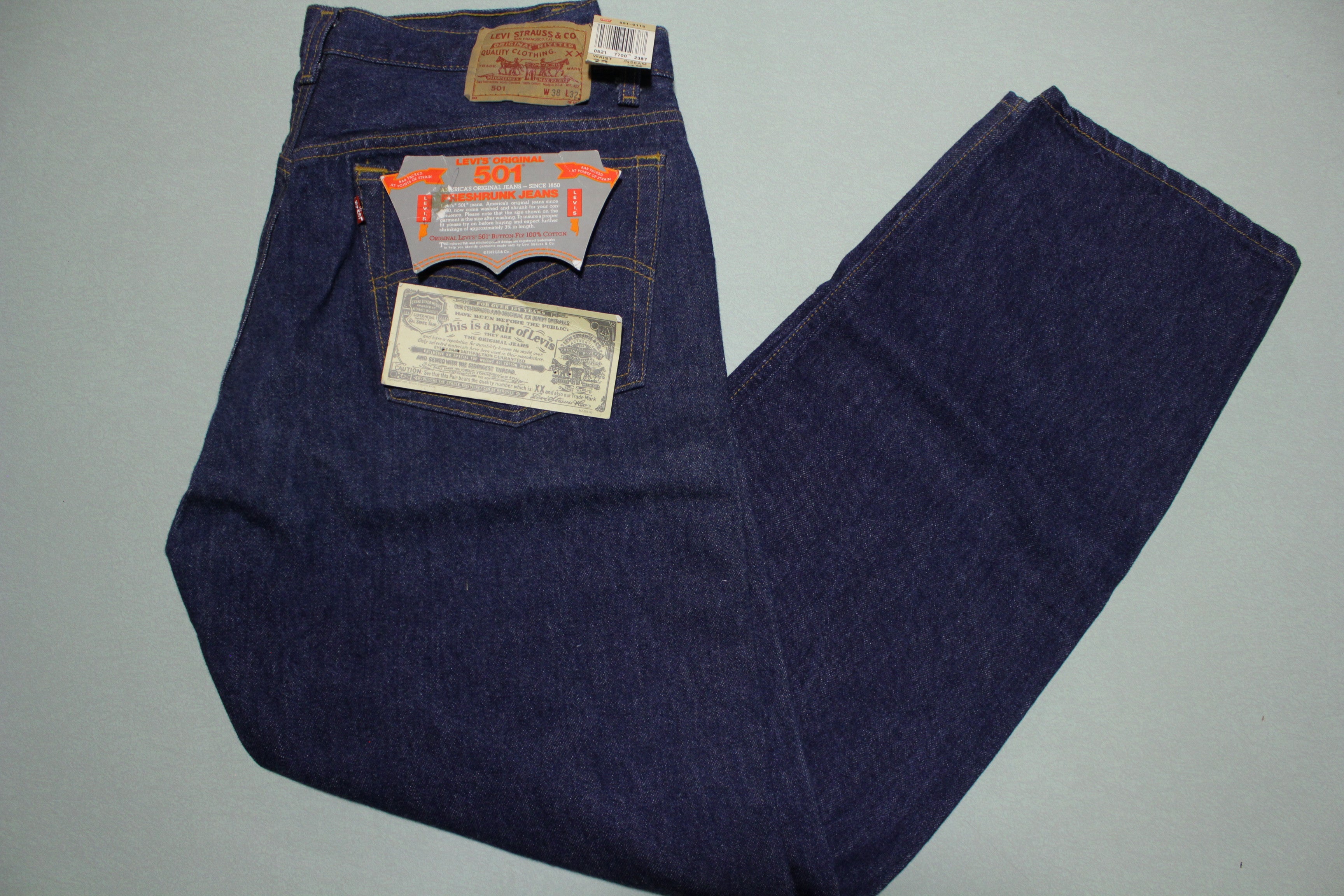 Levi's RED LABEL 501xx Jeans NWT Vintage 1987 Sz 38X32 Made