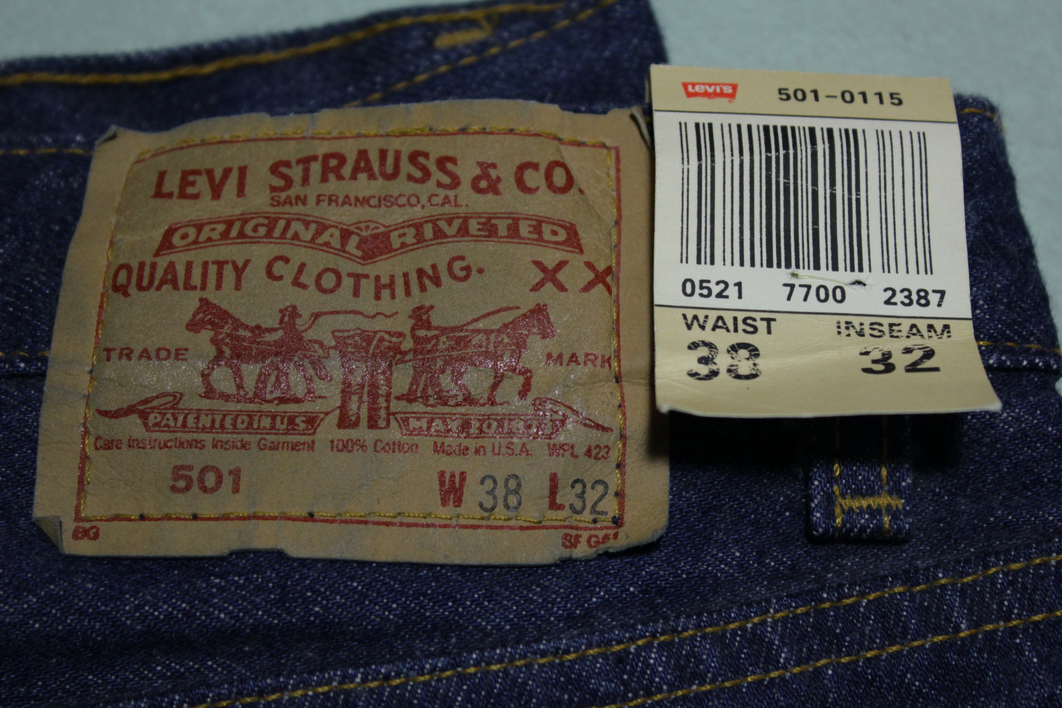 Levi's RED LABEL 501xx Jeans NWT Vintage 1987 Sz 38X32 Made in USA