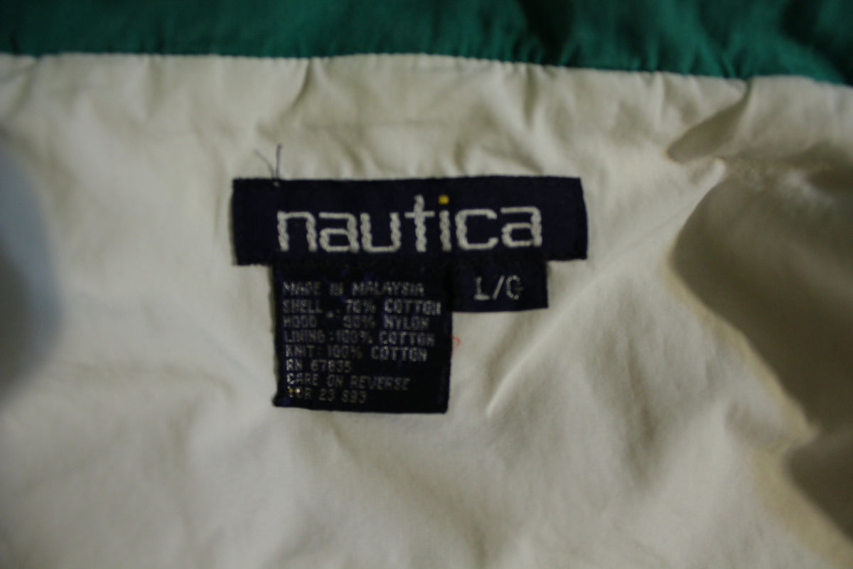 VTG Nautica Shirt Adult Large Blue Caribe Spell Out Logo Mens NWT
