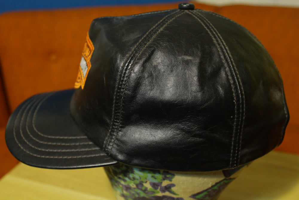Harley Davidson Vintage Leather Trucker Baseball Cap One Size Fits